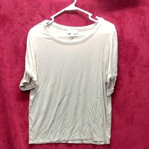 LOFT Cream Short Sleeve Top
